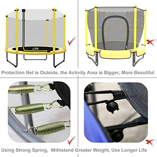 LANGXUN 60" Mini Trampoline for Kids 5ft Outdoor & Indoor Trampoline