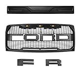 Fit 2009-2014 Ford F-150 F150 Grille Matte BLACK Raptor Style Conversion Grill w/F&R