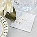 Oh Happy Day Wedding Cocktail Napkins - Gold Engagement Party Decorations for Shower, Reception, Retirement, Graduation, Birthday, Baptism, Anniversary, 3-Ply Disposable Paper Bar Cart Accessories