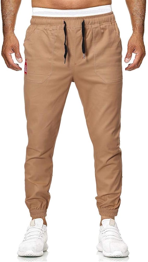 Men?s Cotton Joggers Trousers, Morbuy Solid Color Gym Running Slim Fit