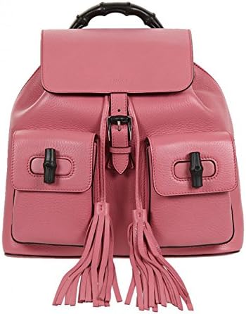 Gucci Bamboo Handle Small Leather Fashion Backpack 370833, Bubblegum Pink