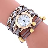 COOKI Womens Bracelet Watches Clearance Ladies Watches Leather Female Watches on Sale Cheap Watches-Q9 (Gray)
