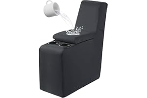 HDCAXKJ Waterproof Recliner Middle Console Cover for Reclining Couch Covers Stretch Washable Additional Console Cover for Recliner Sofa Covers Recliner Slipcover Furniture Protector, Dark Gray