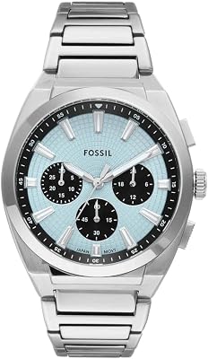 Everett Herren 44MM Silberne Edelstahluhr, FS6105