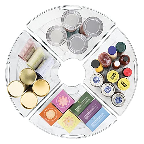 MDesign Kitchen Plastic Lazy Susan Storage Turntable Organizer