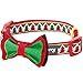 Blueberry Pet 4 Patterns Christmas Charm Breezy Trees Adjustable Dog Collar with Detachable Bow Tie, Medium, Neck 14.5