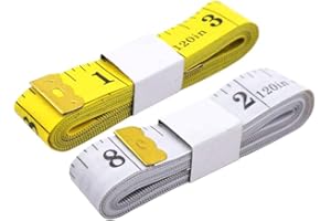 Borcolo Tape Measure 2pcs 120inch/300cm, Double-Scale Soft Tape Measuring, Heavy Duty Body Measurement Sewing Tailor Cloth Ruler Dressmaker Flexible Ruler Tape Measure