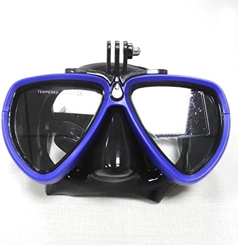 Hintown Professional Underwater Camera Anti-foggy Diving Mask Adult Scuba Snorkel Swimming Goggles with Detachable Screw Mount for GoPro Xiaomi SJCAM Sports Action Camera (Blue)