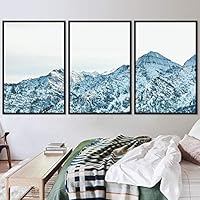 3 Piece Framed Canvas Wall Art Snow Mountain Canvas Prints Home Artwork Decoration for Living Room,Bedroom - 16