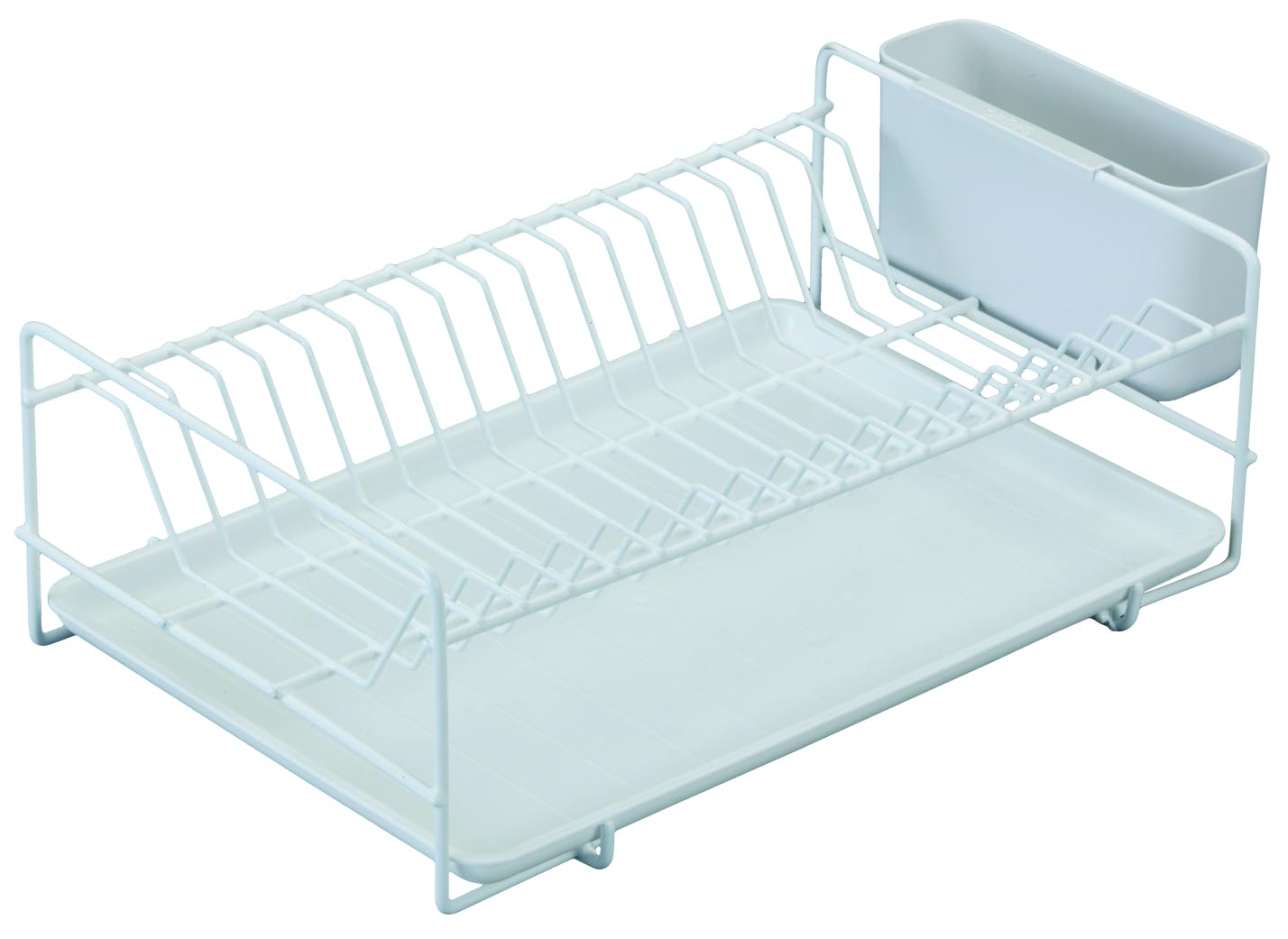 Sauvic Flat White Plastic Coated Dish Rack