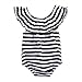 GRNSHTS Baby Girls Black and White Striped Romper Bodysuit (90/6-12 Month, Black+White)