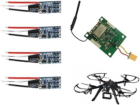 ANNONGONE 4Pcs Brushless ESC Speed Controller &amp; 1Pcs Receiver for MJX Bugs Drone 3 RC Quadcopter Spare Parts