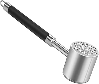 Fleischklopfer, Welltop Doppelseitig Schnitzelklopfer Edelstahl Fleischhammer mit zwei Bearbeitungsflächen, Spülmaschinenfest