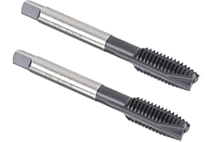 uxcell M10 x 1.5 Spiral Point Threading Tap, H2 Tolerance High Speed Steel TICN Coated, Round Shank with Square End, Metric S