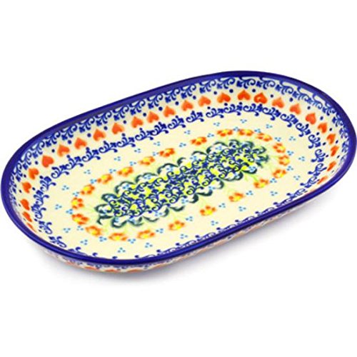 Click Here to See More Images Ceramika Bona H1787G Polish Pottery Ceramic Platter Hand Painted, 11-Inch