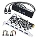 QNINE 7 Ports USB 3.0 PCIe Card Set, Include Superspeed PCI Express USB 3.0 Card and The Front Panel Bay and 2 Power Supply Cables