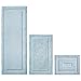 mDesign Soft Microfiber Non-Slip Bathroom Mat/Rug for Bathroom, Vanity, Bathtub/Shower, Dorm Room - Set of 3, Water Blue