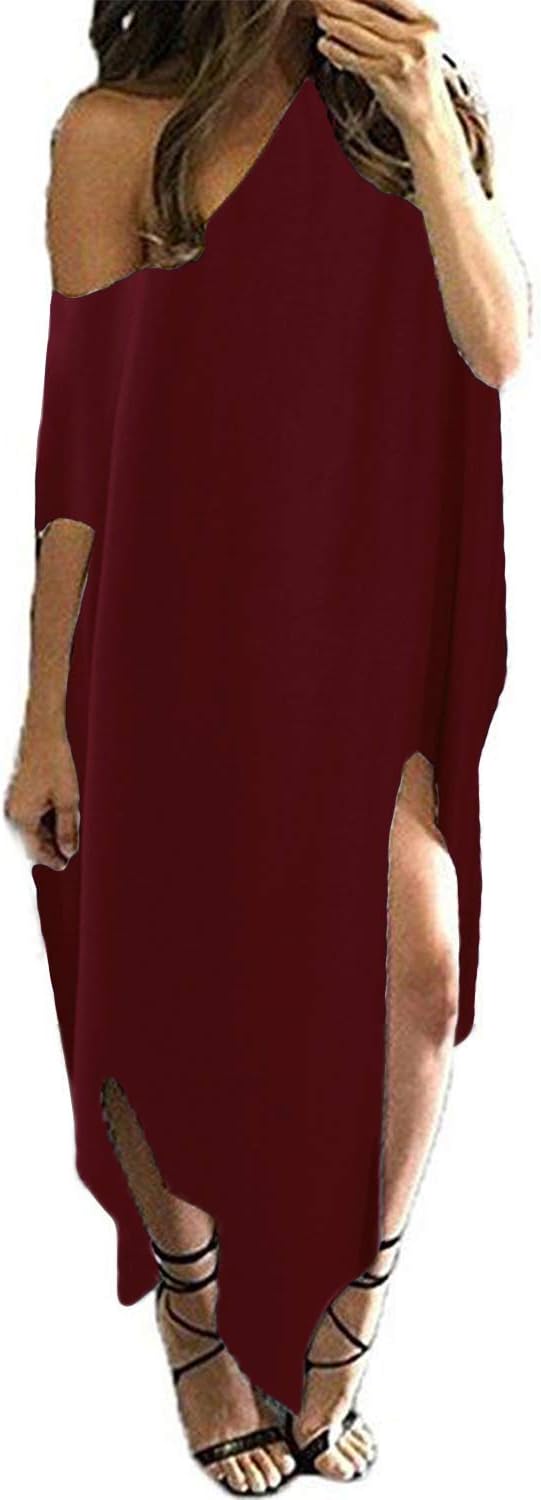Women Maxi Dress Striped Long Dresses Casual Loose Kaftan Oversized Round Neck Sundress
