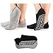 Yoga Socks Non Slip Skid Pilates Barre Grip Socks with Cotton for Women Men 2 Pack
