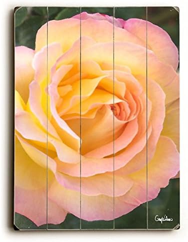 Golden Rose Por Artista Gerry Wilson Letrero De Madera Decoracion