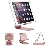 iPad Stand Tablet Holder, Oenbopo Anti-Slip Rotatable Aluminum Tablet Stand Desktop Holder Adjustable Charging Dock for iPad Pro 9.7/12.9 , iPad Air, Samsung Tablet and iPhone Samsung(Rose Gold)