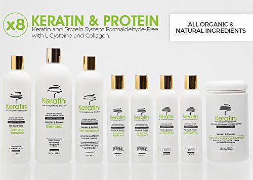 Luxury Keratin Hair-Straightening Formaldehyde-Free w/ L-Cysteine Treatment 8-Piece System