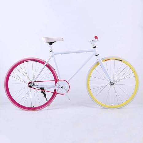 Amazon Co Jp 24 26インチライト 男性と女性 学生のための固定ギア自転車 シングルスピードピスト自転車 高炭素鋼のフレームとフォーク Color 4 Size 26 Inch ホーム キッチン