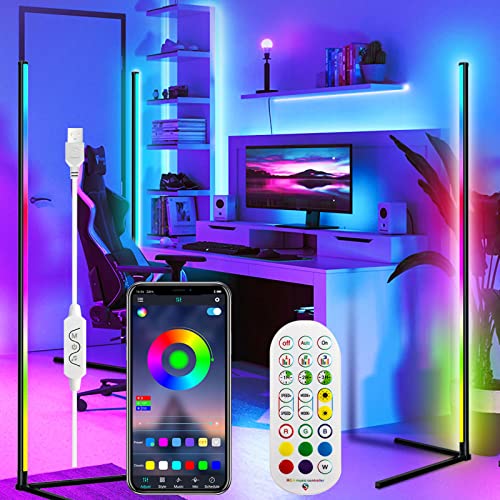 Corner Floor Lamp, 16 Millions Color Changing Led Mood Floor Light