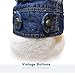 SILD Pet Clothes Dog Jeans Jacket Cool Blue Denim Coat Small Medium Dogs Lapel Vests Classic Hoodies Puppy Blue Vintage Washed Clothes (Plaid Hat,M)