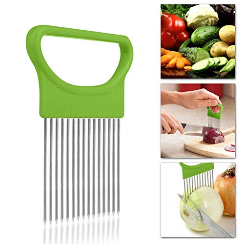 Fruit Vegetable Onion Tomato Holder Slicer Cutting Kitchen Favor Slicing Cutter Slicers (Green) - Thumbnail 3