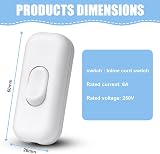 AXFEE 6A Double Pole Inline Cord Switch 2-Pack Torpedo White 250V view 2