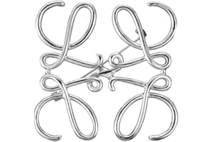 YBW QUREZA Lucky Chinese Style Brooch Pins Square-shaped Skeleton Silver Tone Brooches for Women Suit Brooch Pin Jewelry Scarf Buckle Sweater Pins Accessories, Gold,Silver