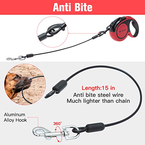 retractable steel cable dog leash