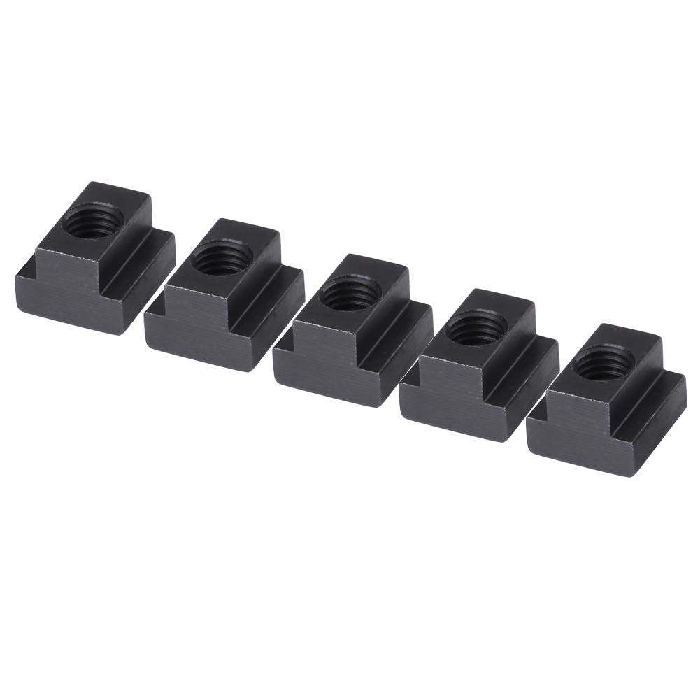 T-Slot Nut, 5 Pcs Black Oxide Finish T Slot Stones M12 Thread T-Nuts Fit T Grooves in Machine Tool Tables T-Nuts T-Slot Nut