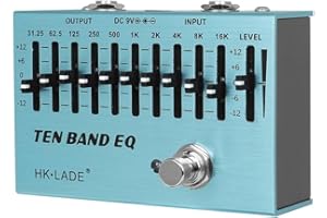 BlesConi 10-Band EQ Pedal Equalizer Guitar Effect Pedal with True Bypass for Guitar and Bass