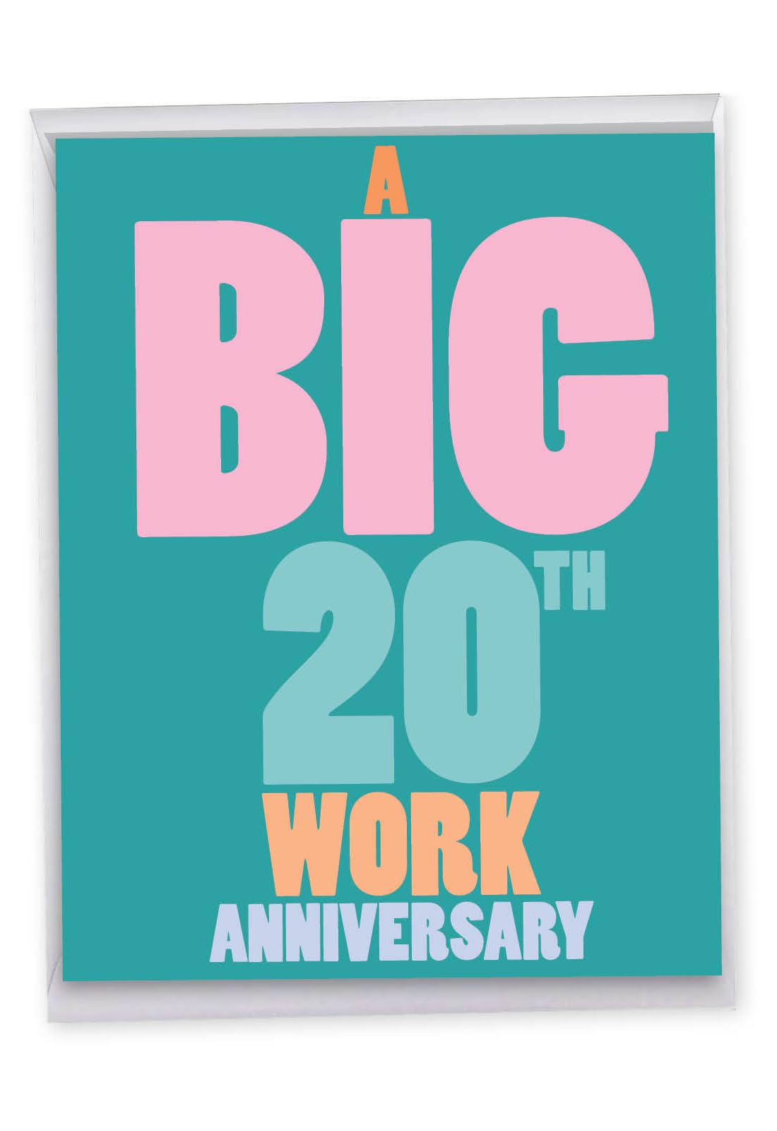 NobleWorks - 20th Work Anniversary Milestone Card Jumbo 8.5 x 11 - Big Notecard for Employee Anniversaries, 20 Years - Years at Work 20 J9140MAG-WA