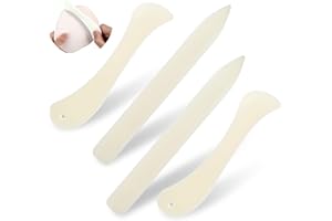 LARREL 4 Pcs Burnishing Tool，Bone Folder Stained Glass Supplies Plastic Stained Glass Burnisher for Making Paper Crafts Quilting Leathercraft Bookbinding