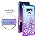 Ruky Galaxy Note 9 Case, Galaxy Note 9 Glitter Case, Gradient Quicksand Series Reinforced Corners TPU Bumper Cushion Protective Shockproof Bling Heart Liquid Case for Galaxy Note 9 - Blue/Purple