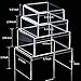 Chuangdi Clear Acrylic Display Risers, Jewelry Display Risers Showcase Fixtures, Tear Off The Protective Film Before Use (3.3, 4.1, 5, 5.7 Inch)