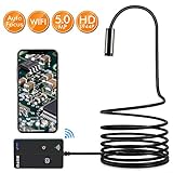 Wireless Endoscope,ZOTO 5.0 MP WiFi Auto Focus Inspection Camera,1944P HD Borescope Camera Snake Camera for Android Smartphone and iOS iPhone, ipad and Tablet(11.5FT)