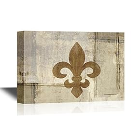 Fleur De Lis Flower on Abstract Vintage Background