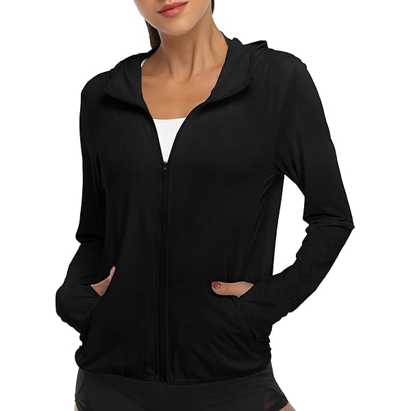 Amazon.com: Women Casual Zip-up Hood Jacket in Fine Stretch