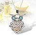 Aromatherapy Essential Oil Diffuser Necklace Owl Locket Pendant with 6 Multi-Colored Refill Pads and 24