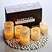 Hayley Cherie - Real Wax Flameless Candles with Timer (Set of 5) - LED Candles 5” and 3” Tall - Flickering Amber Flame - Battery Operated Pillar Candles – Large Unscented (Cream)