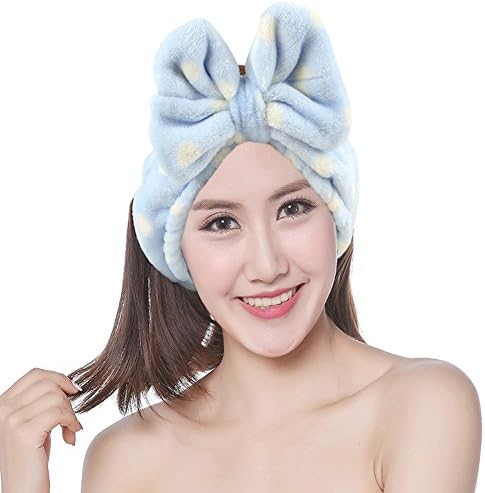 Bllatta Headband Cute Stretchy Bow Knot Wash Face Headbands, Lovely Towel Hair Band for Make-up, Shower, Spa, Massage and Sporting