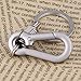 maycom Retro Style Simple Strong Carabiner Shape Keychain Key Chain Ring Keyring Keyfob Key Holder (Matte Silver)