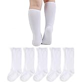 EPEIUS Knee High Socks with Non-Slip Grip,Toddler Athletic Stripe Team Tube Socks Kids Boys Girls 5-Pack