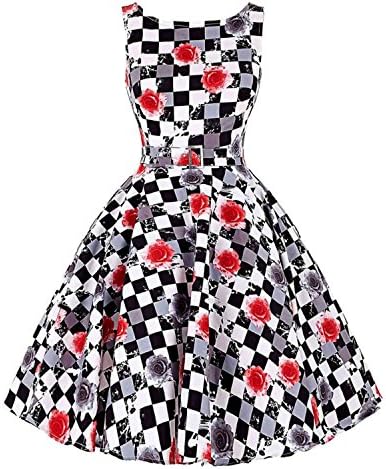David Nadeau Women Dress Black Red Summer Vintage Dresses Rockabilly Party Dress 0213 S