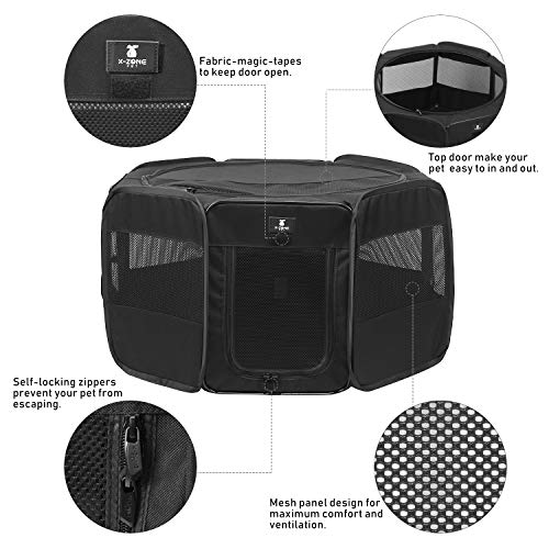 XZONE PET Portable Foldable Pet Dog Cat Playpen Crates Kennel/Premium