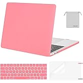 MOSISO Compatible with MacBook Pro 13 inch Case M2 2026 2025 2024 2023 2022-2016 A2338 M1 A2251 A2289 A2159 A1989 A1708 A1706, Plastic Hard Shell&Keyboard Cover&Screen Film&Storage Bag, Cream Pink